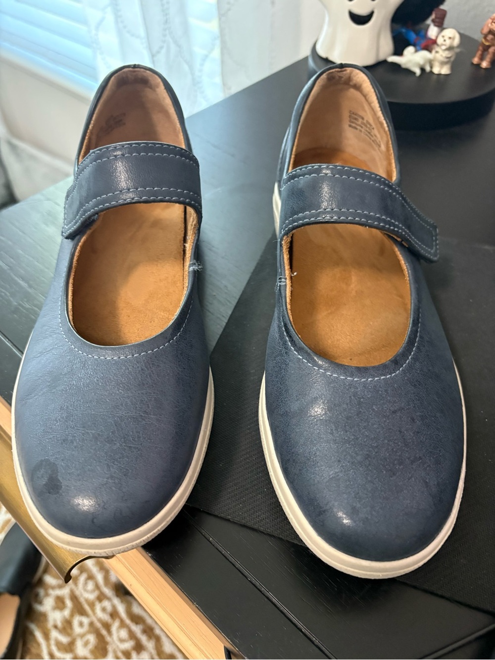 Aetrex Erica Casual Leather Sneaker In Navy Blue Women’s Size US 9-9.5